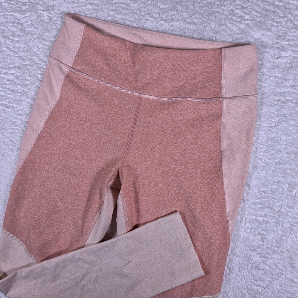 NEW Outdoor Voices Springs Leggings Womens M Pink Beige Stretch Colorblock
